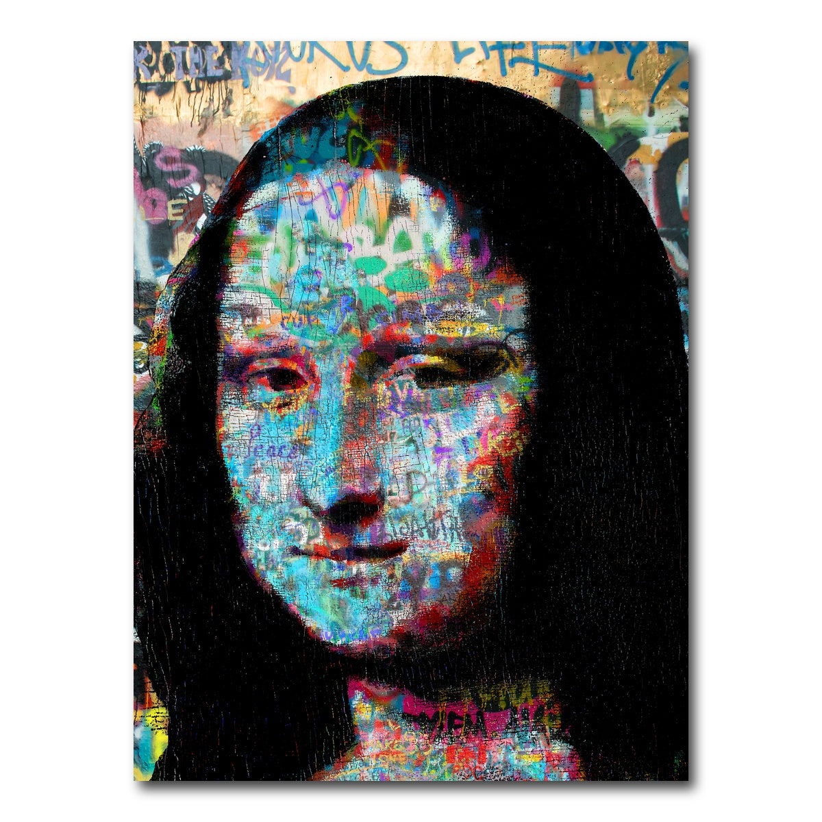 AUTO-MOCKUP WHITE | Mona Lisa Heavy Graffiti | 1 Piece | Gallery Wrap Canvas | group=3x4