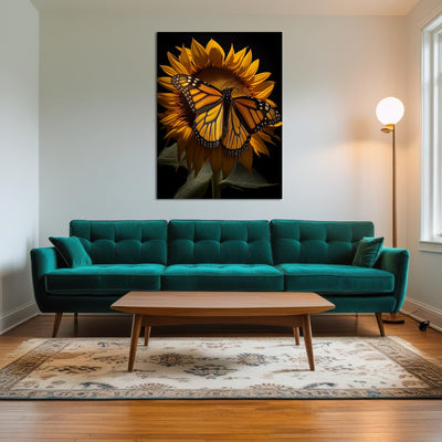AUTO-MOCKUP ROOM | Monarch Butterfly and Sunflower