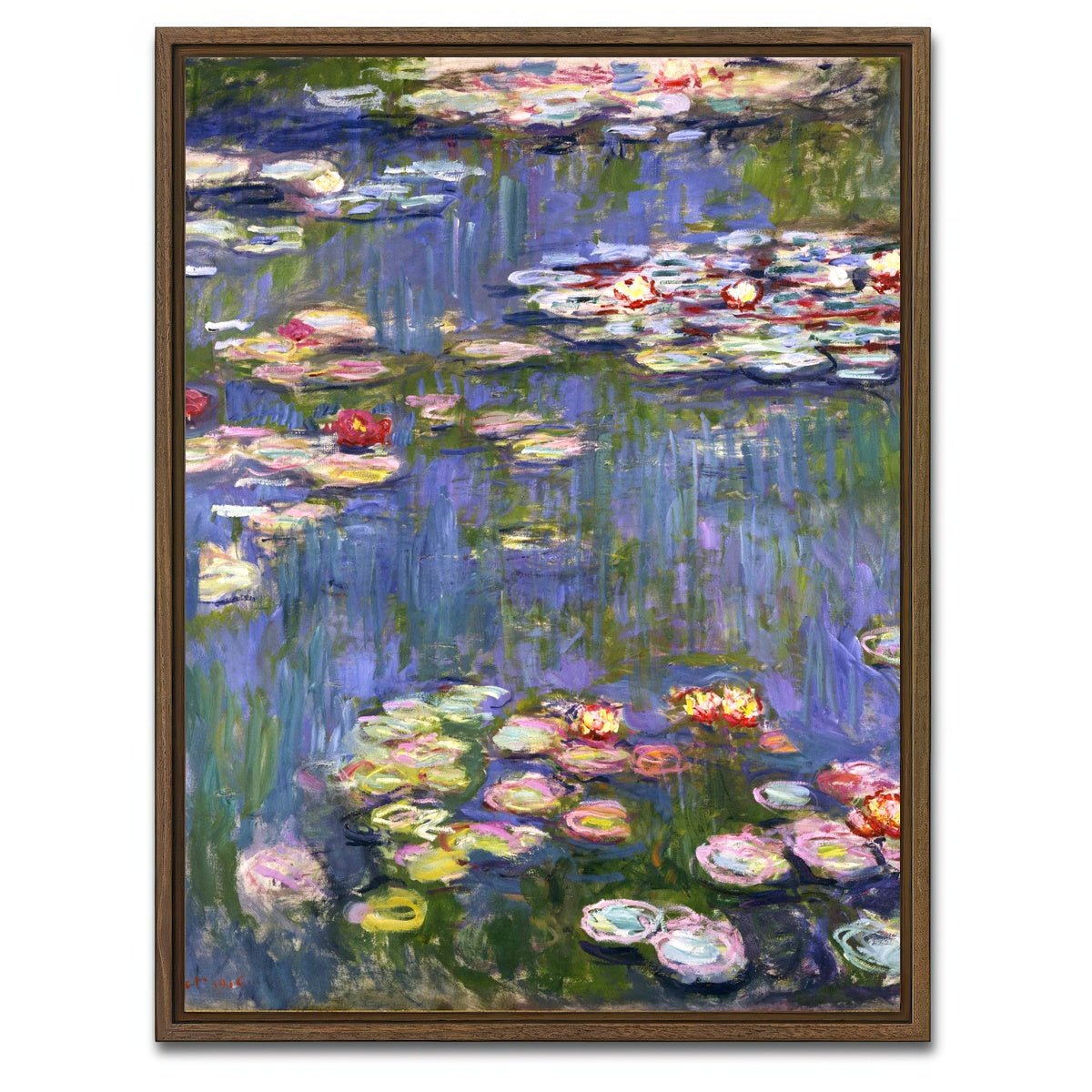 AUTO-MOCKUP WHITE | Monet Water Lilies | 1 Piece | Walnut Framed Canvas | group=3x4