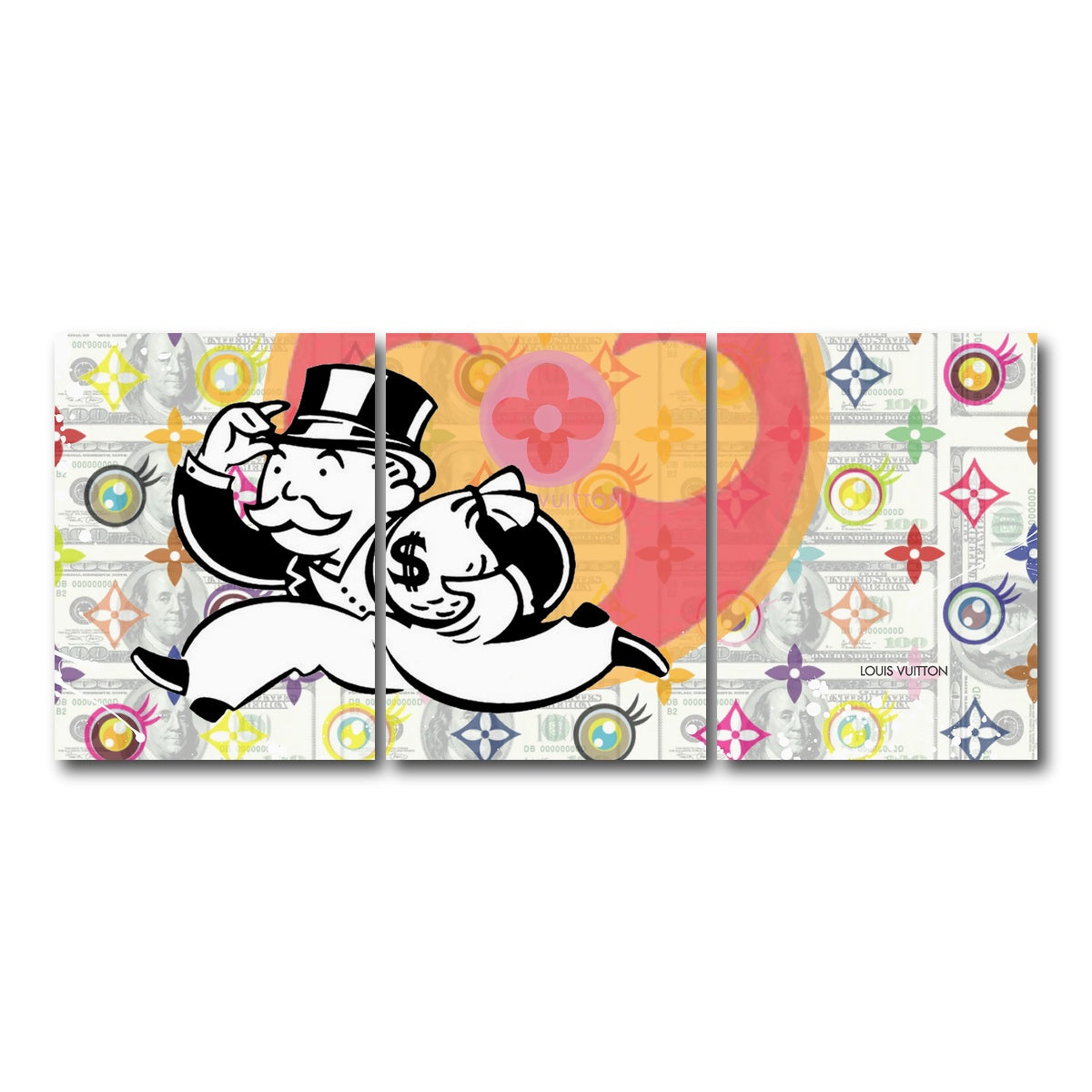 AUTO-MOCKUP WHITE | Money Bag Boy | 3 Piece | Gallery Wrap Canvas | group=18x24
