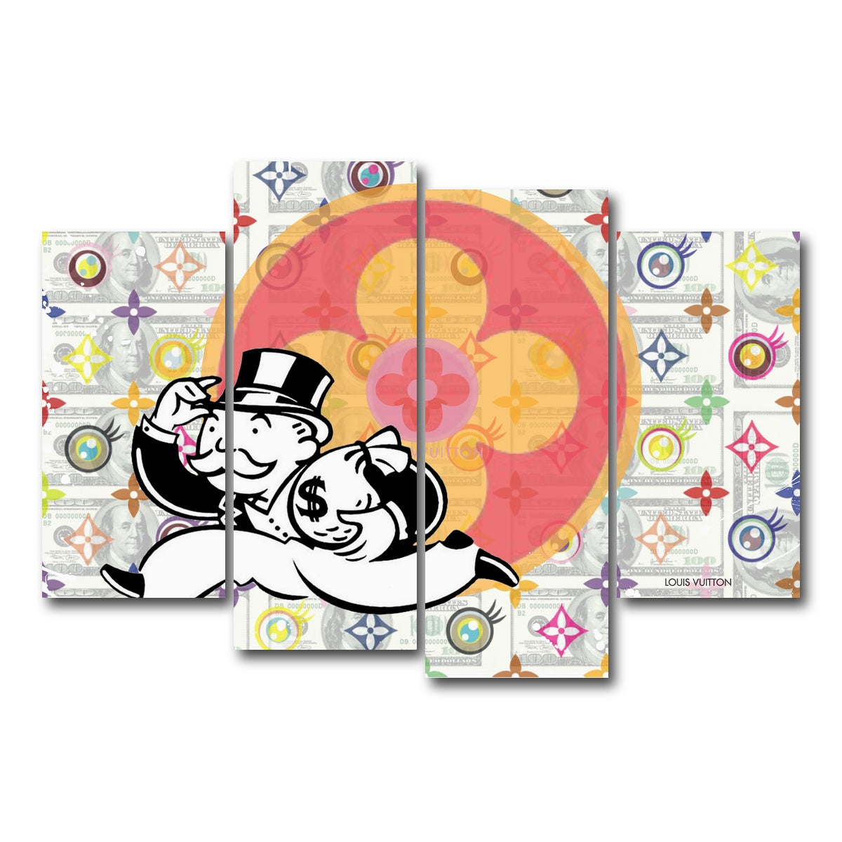 AUTO-MOCKUP WHITE | Money Bag Boy | 4 Piece | Gallery Wrap Canvas | group=4_short