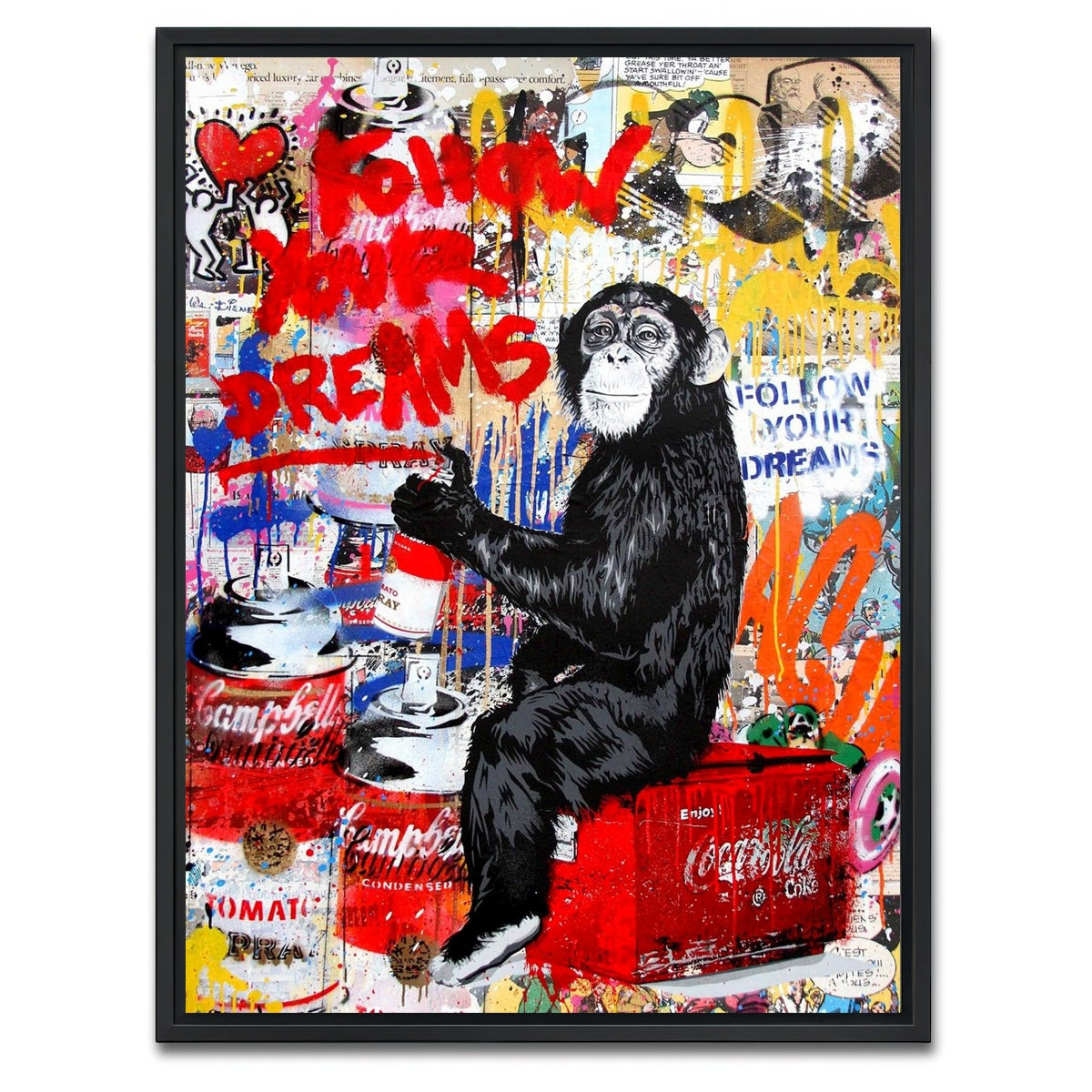 AUTO-MOCKUP WHITE | Monkey Business | 1 Piece | Black Framed Canvas | group=3x4