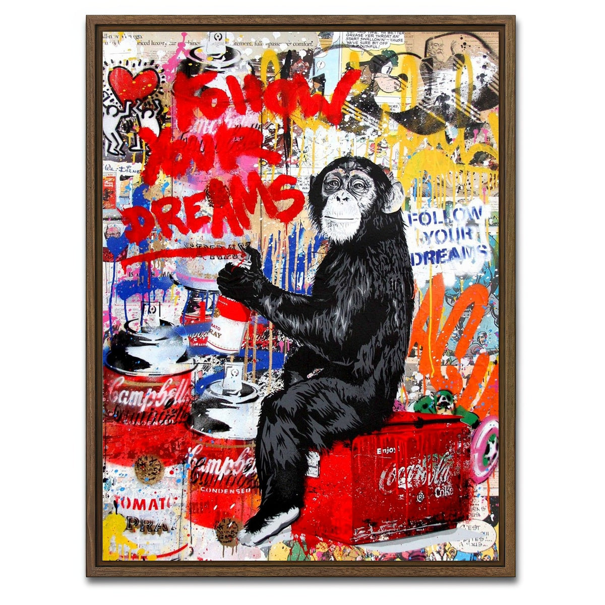 AUTO-MOCKUP WHITE | Monkey Business | 1 Piece | Walnut Framed Canvas | group=3x4