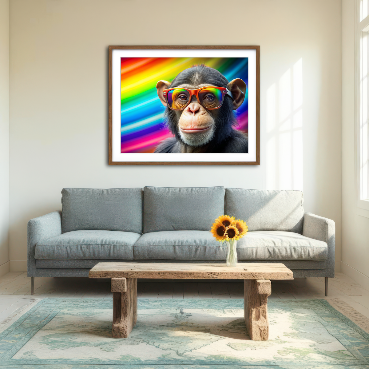AUTO-MOCKUP ROOM | Monkey Color Wall Art