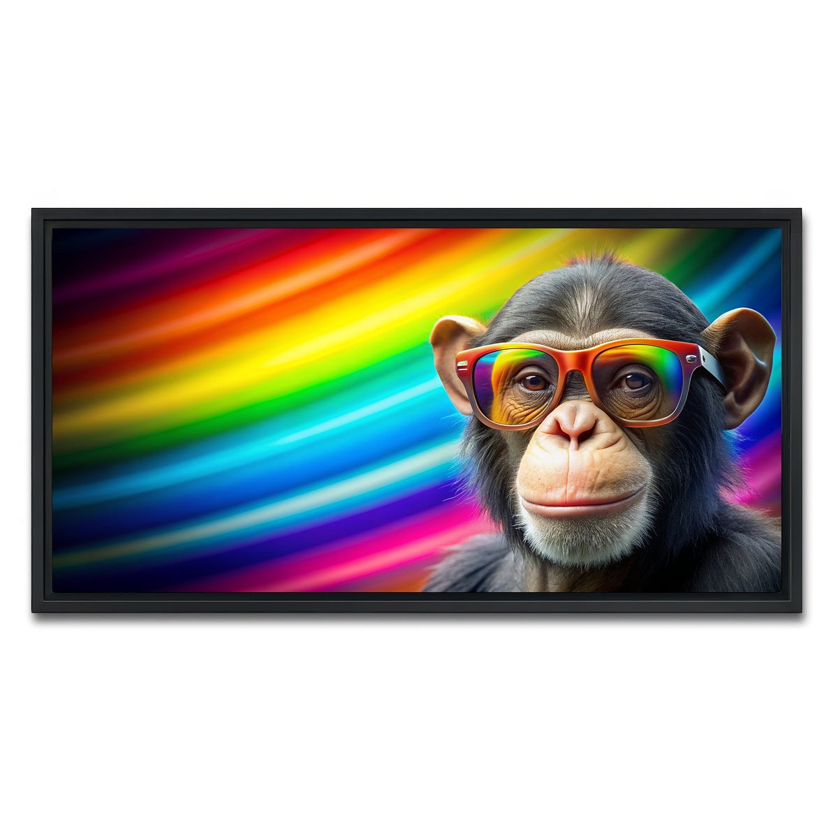 AUTO-MOCKUP WHITE | Monkey Color | 1 Piece | Black Framed Canvas | group=2x1