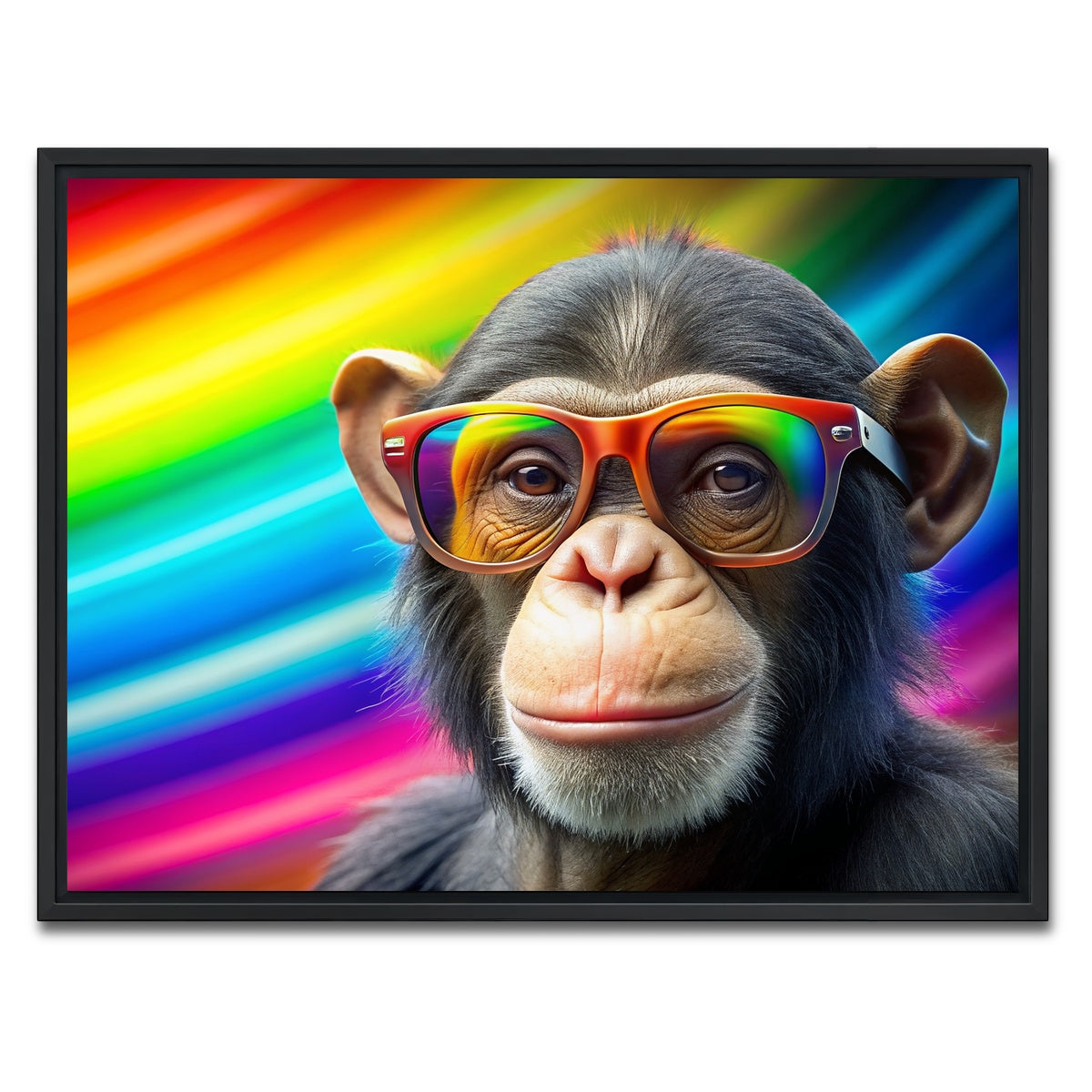 AUTO-MOCKUP WHITE | Monkey Color | 1 Piece | Black Framed Canvas | group=4x3
