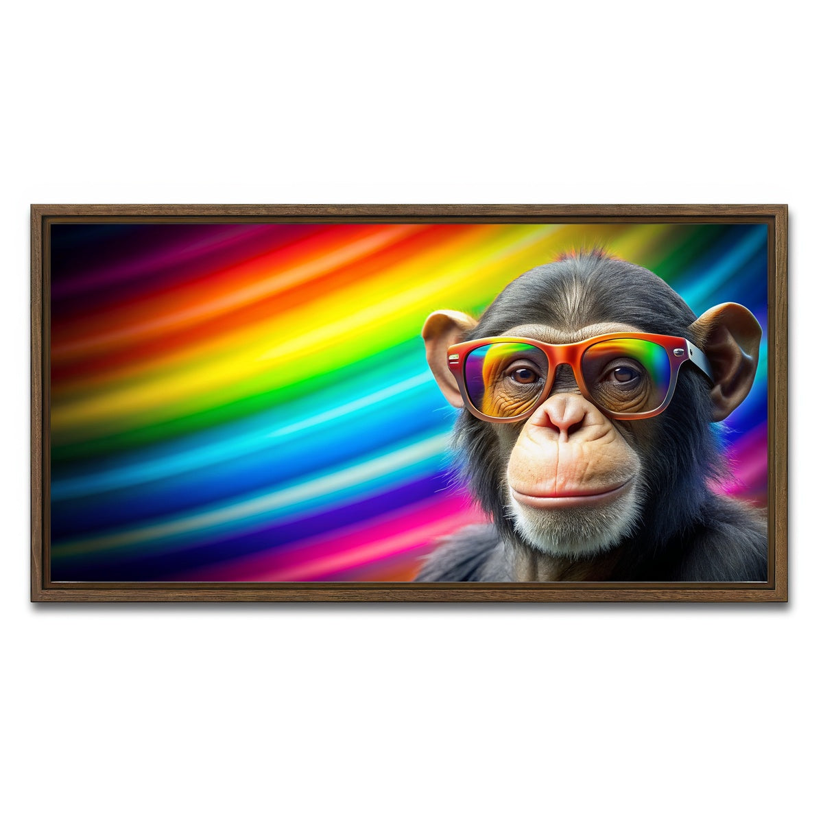 AUTO-MOCKUP WHITE | Monkey Color | 1 Piece | Walnut Framed Canvas | group=2x1
