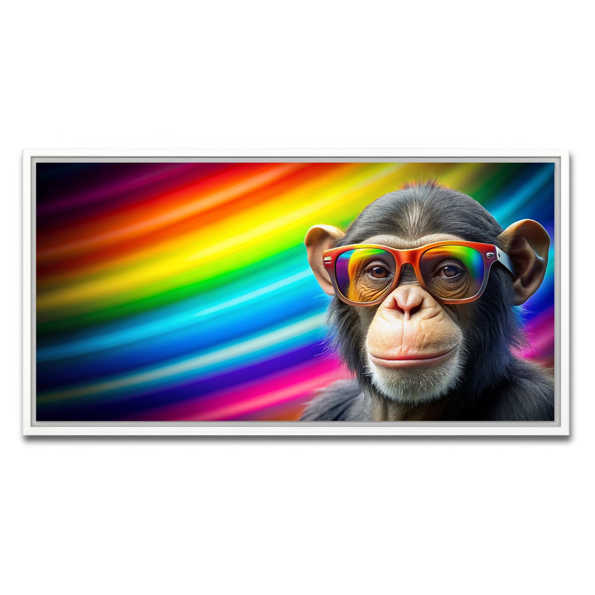 AUTO-MOCKUP WHITE | Monkey Color | 1 Piece | White Framed Canvas | group=2x1