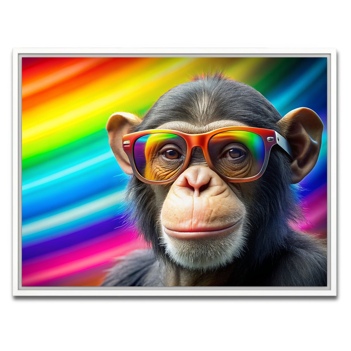 AUTO-MOCKUP WHITE | Monkey Color | 1 Piece | White Framed Canvas | group=4x3