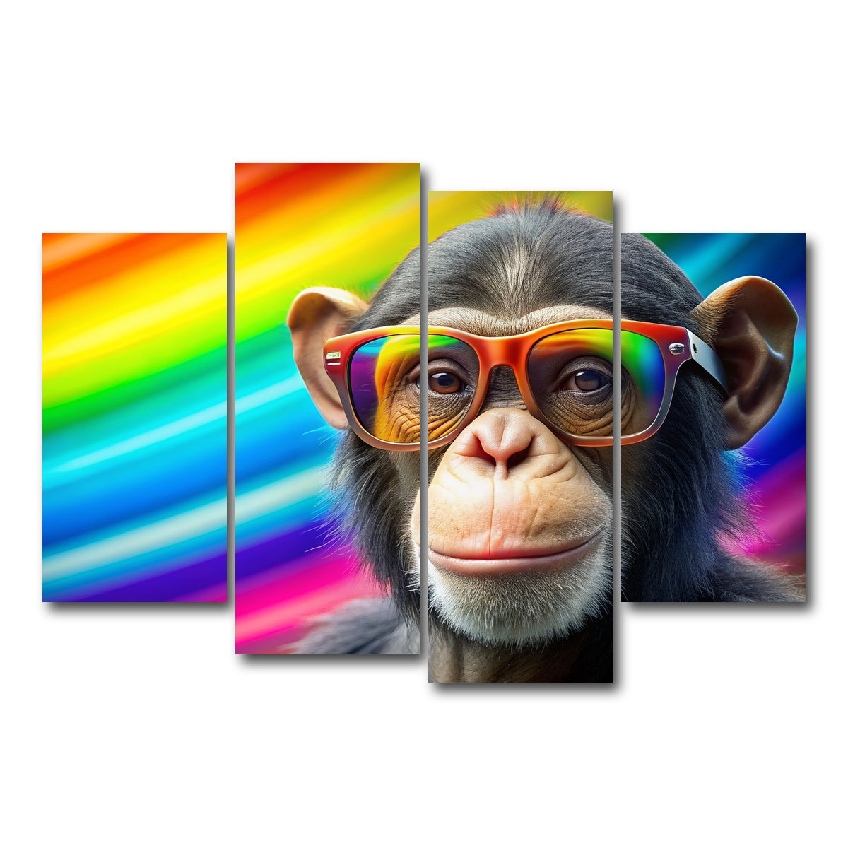 AUTO-MOCKUP WHITE | Monkey Color | 4 Piece | Gallery Wrap Canvas | group=4_short