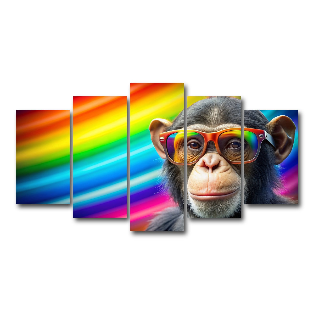AUTO-MOCKUP WHITE | Monkey Color | 5 Piece | Gallery Wrap Canvas | group=5_normal