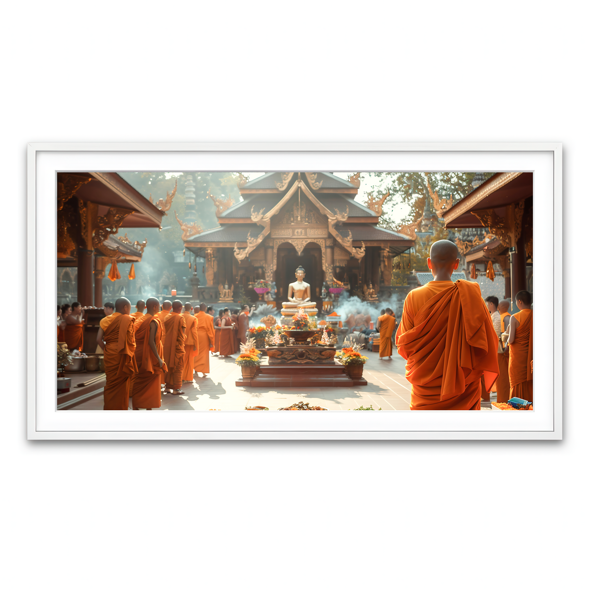 Framed Print 2x1 White