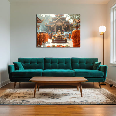 AUTO-MOCKUP ROOM | Monks in saffron robes