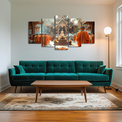 AUTO-MOCKUP ROOM | Monks in saffron robes