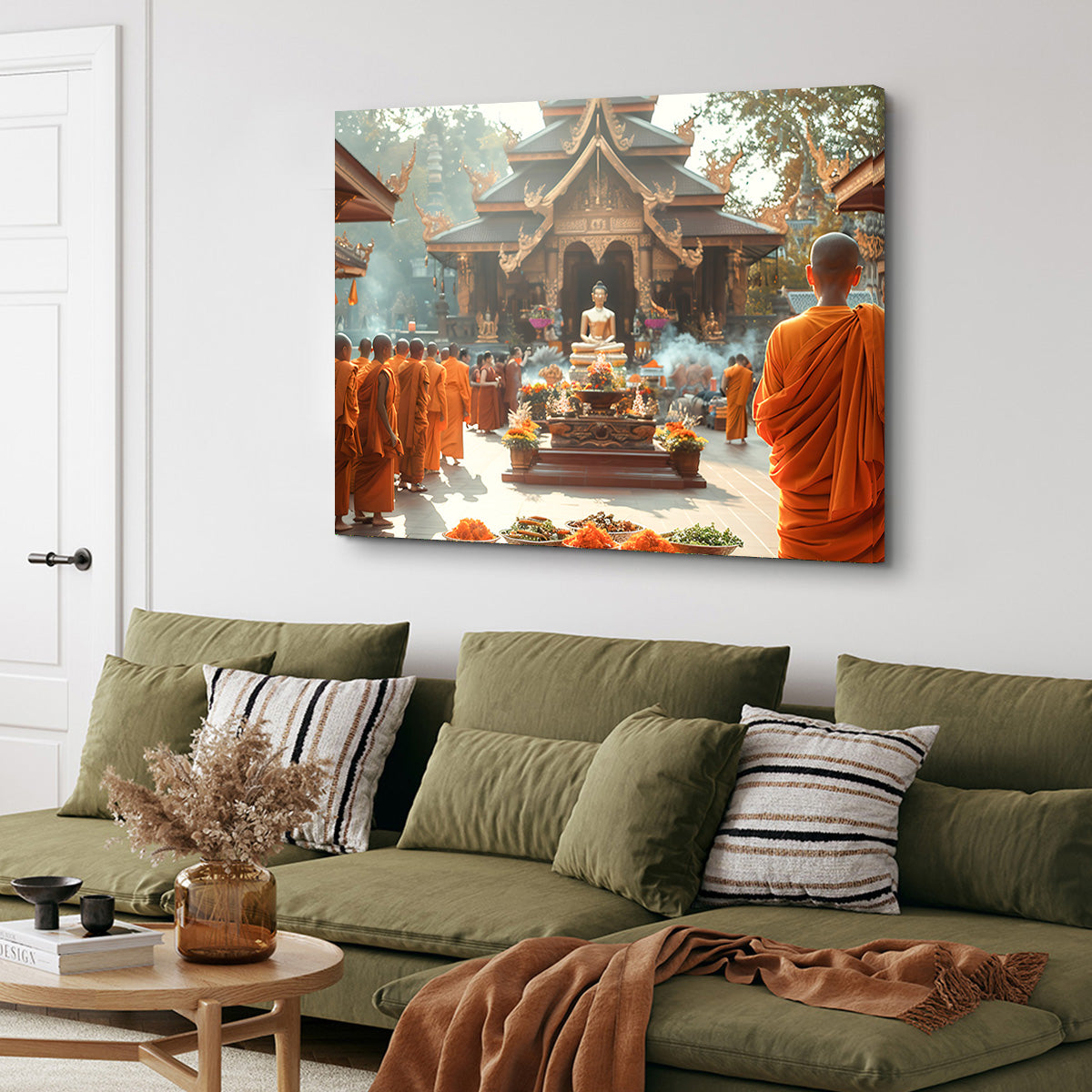 Monks in Saffron Robes Wall Art