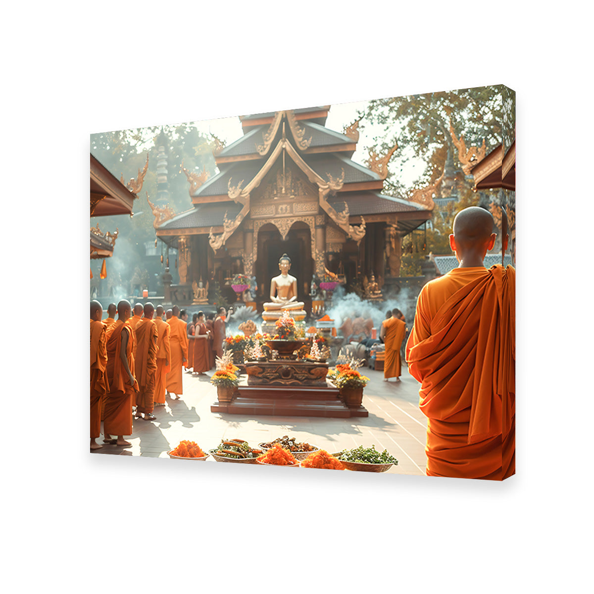 Monks in Saffron Robes Wall Art