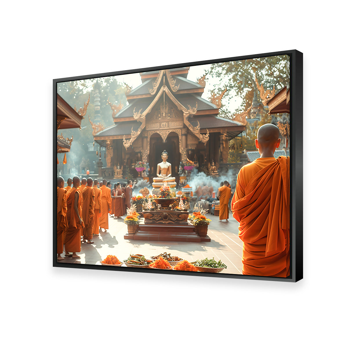Monks in Saffron Robes Wall Art