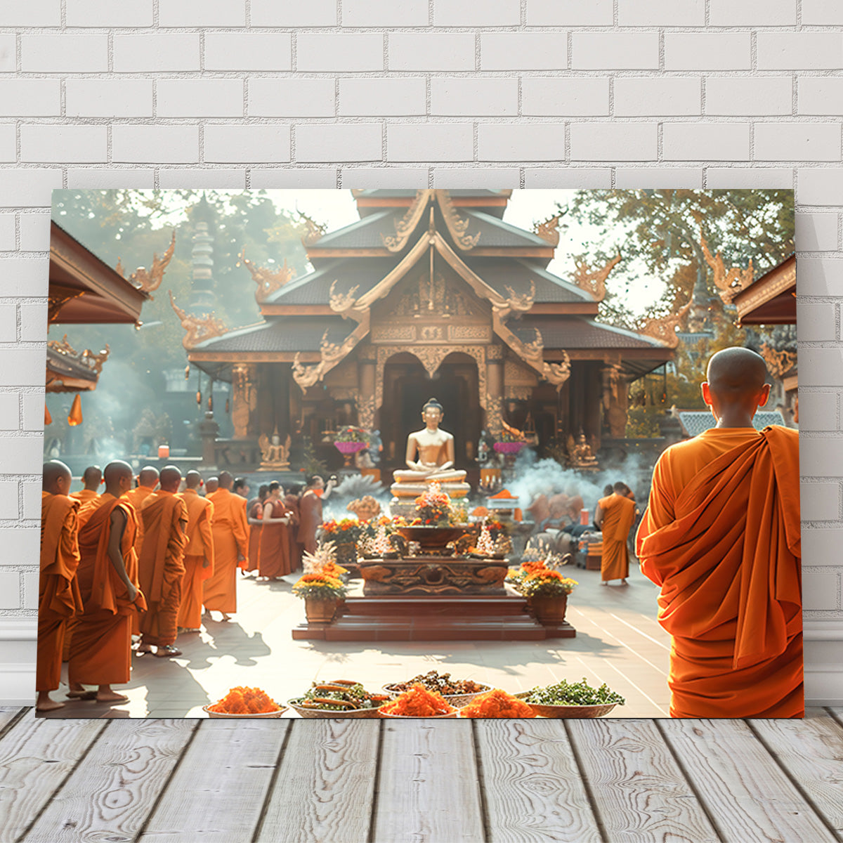 Monks in Saffron Robes Wall Art