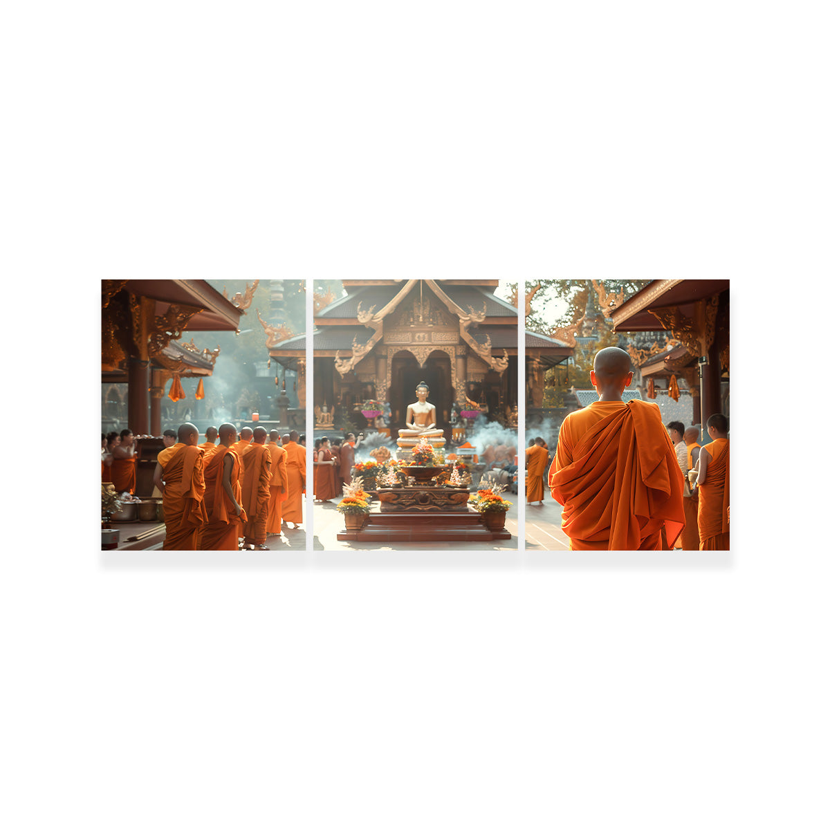 Monks in Saffron Robes Wall Art