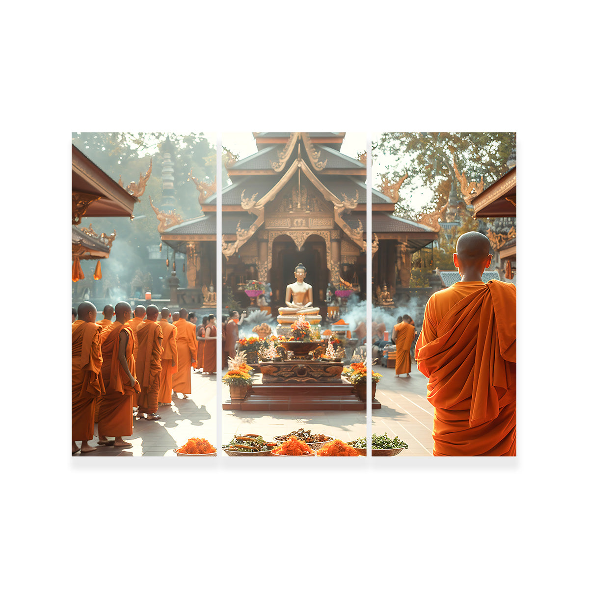 Monks in Saffron Robes Wall Art