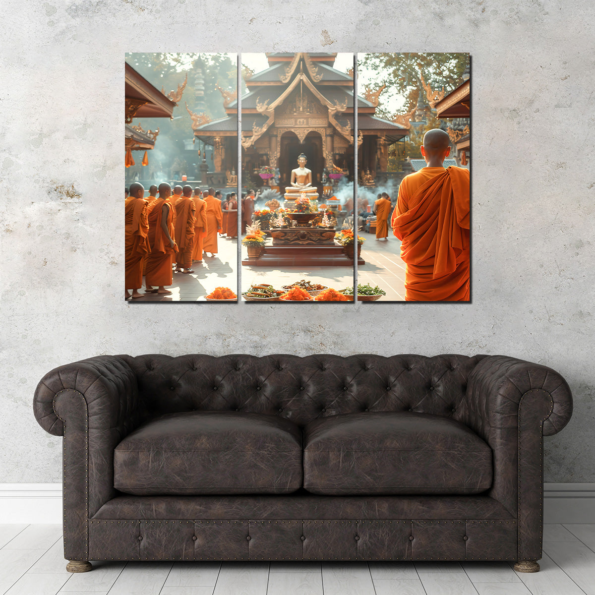 Monks in Saffron Robes Wall Art