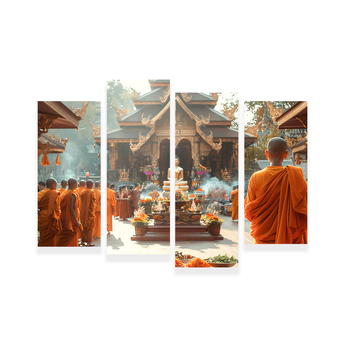 Monks in Saffron Robes Wall Art
