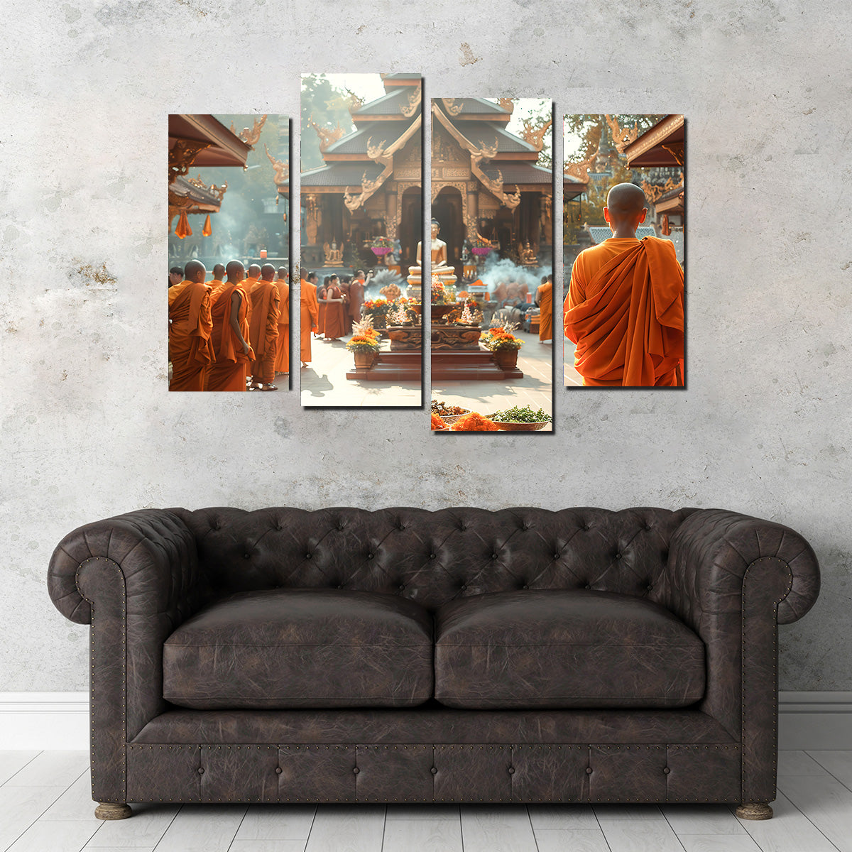 Monks in Saffron Robes Wall Art