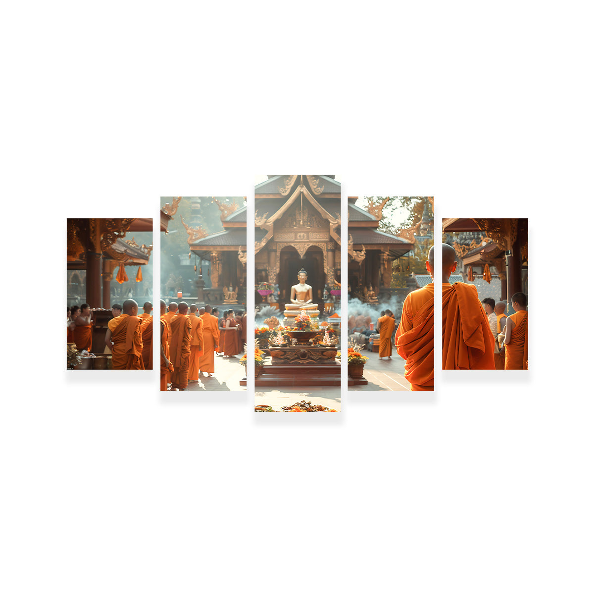 Monks in Saffron Robes Wall Art