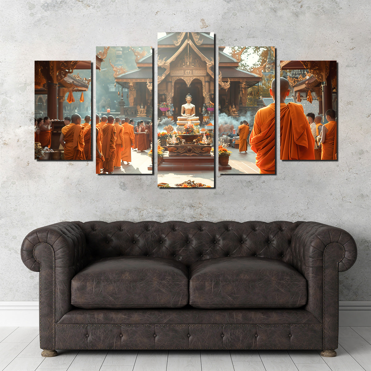 Monks in Saffron Robes Wall Art