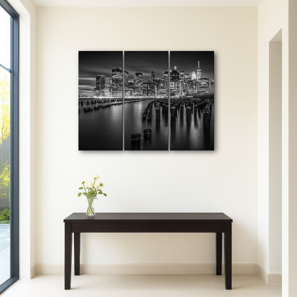 AUTO-MOCKUP ROOM | Monochrome Manhattan Skyline at Sunset