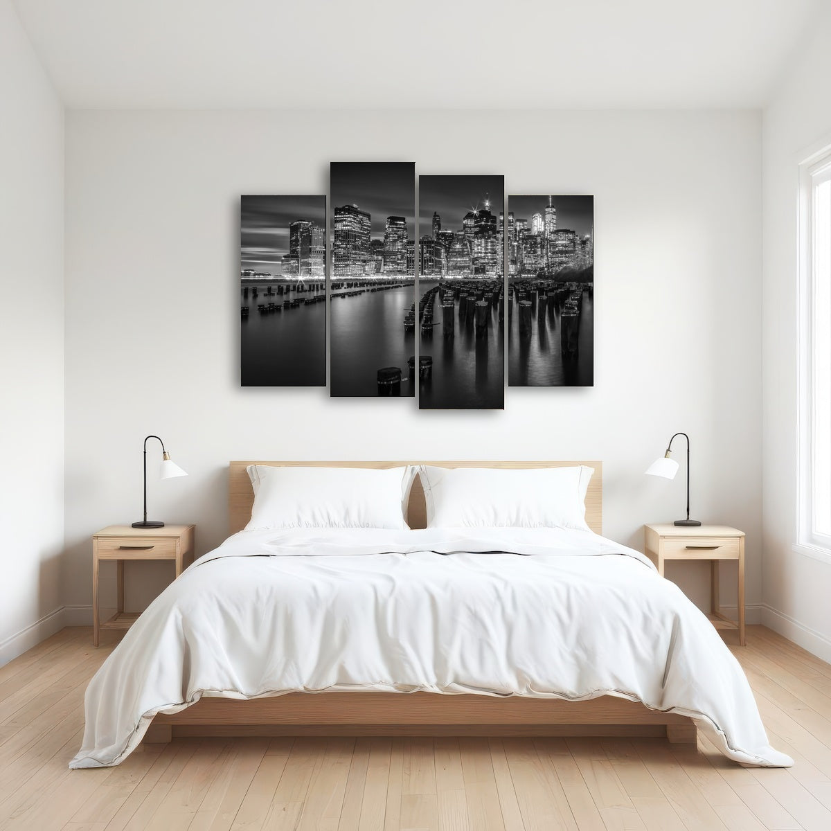 AUTO-MOCKUP ROOM | Monochrome Manhattan Skyline at Sunset