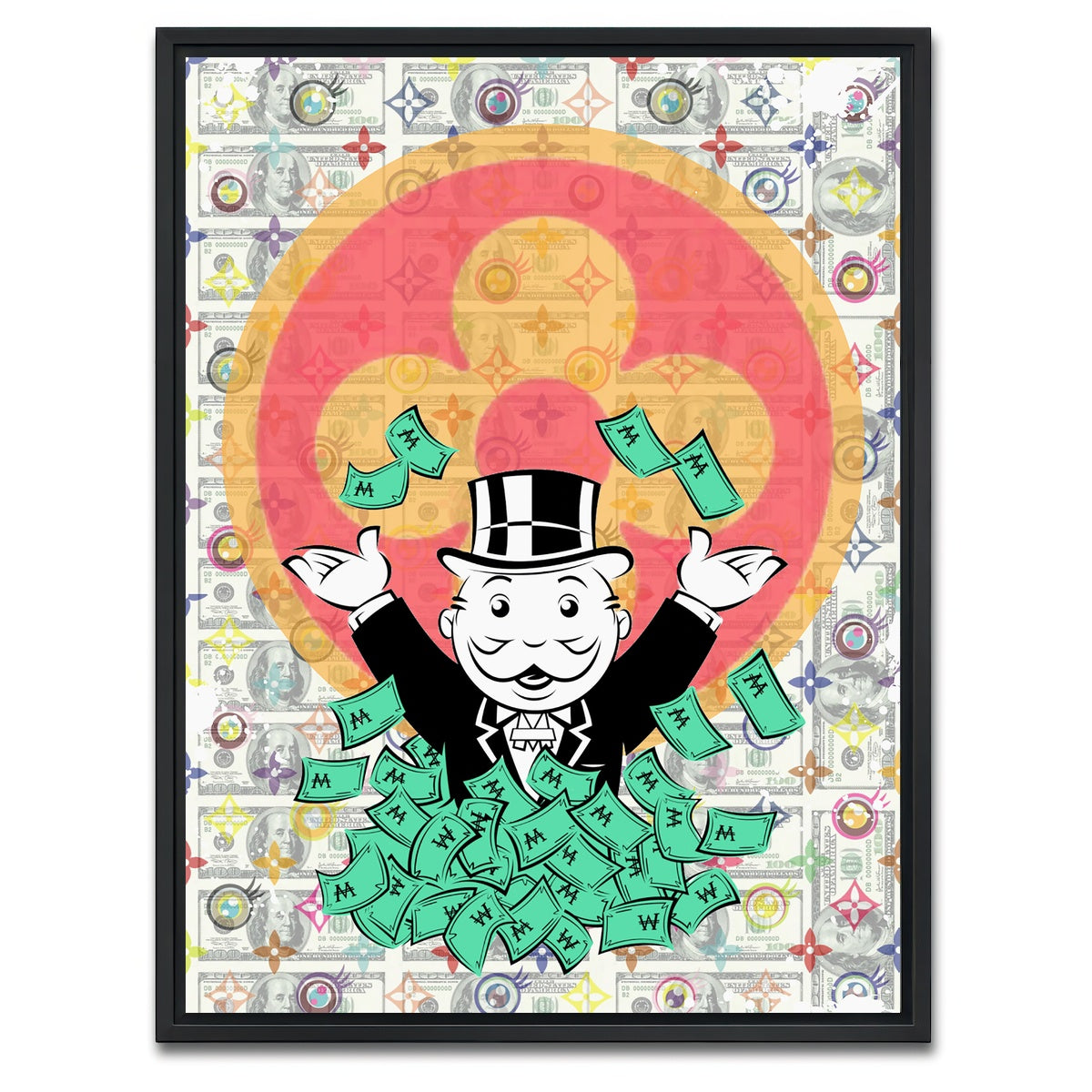 AUTO-MOCKUP WHITE | Monopoly Money LV | 1 Piece | Black Framed Canvas | group=3x4