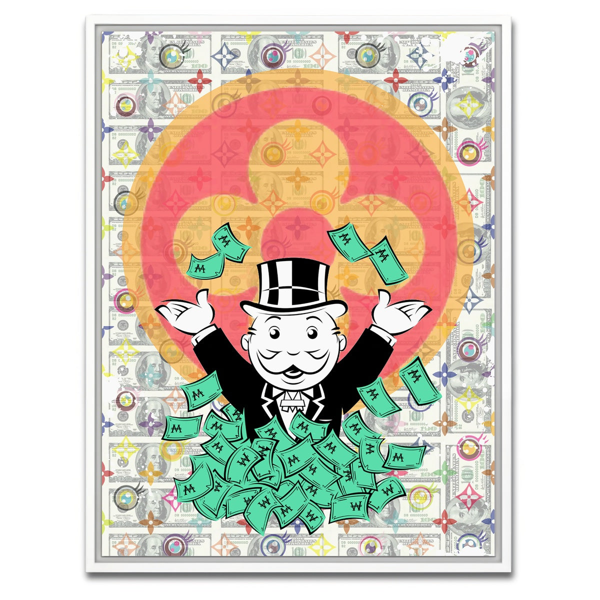 AUTO-MOCKUP WHITE | Monopoly Money LV | 1 Piece | White Framed Canvas | group=3x4