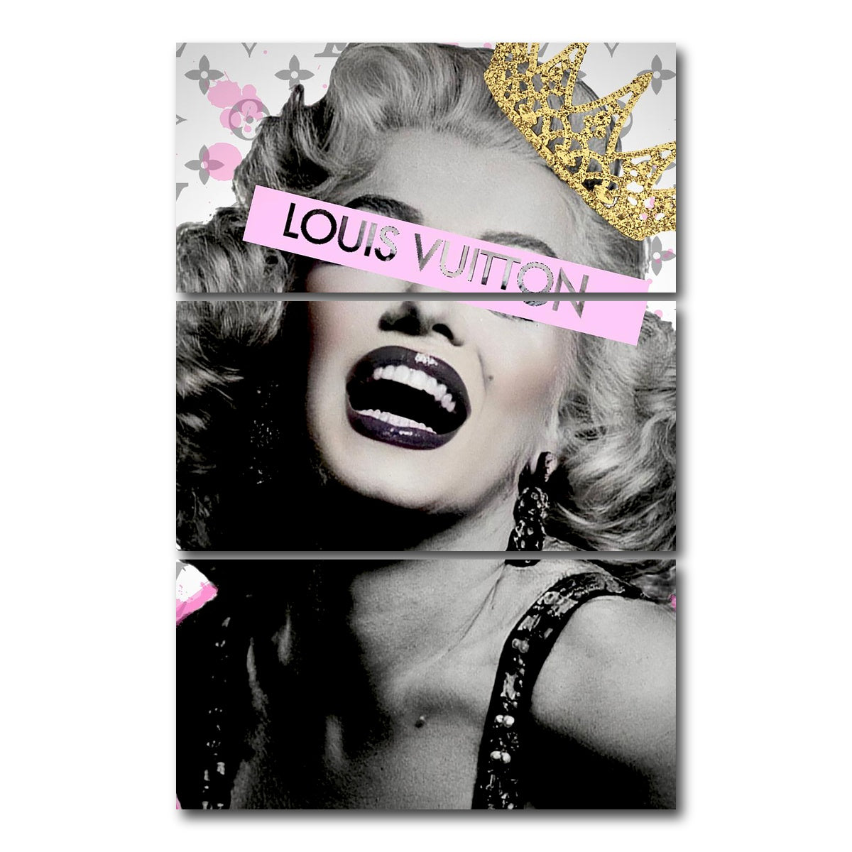 AUTO-MOCKUP WHITE | Monroe See no evil | 3 Piece | Gallery Wrap Canvas | group=12x24_stacked