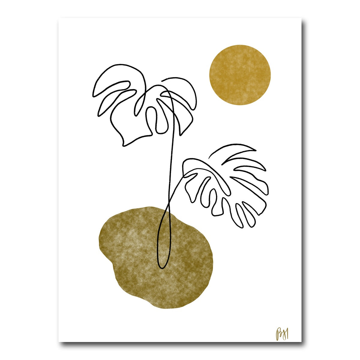 AUTO-MOCKUP WHITE | Monstera Leaves | 1 Piece | Gallery Wrap Canvas | group=3x4