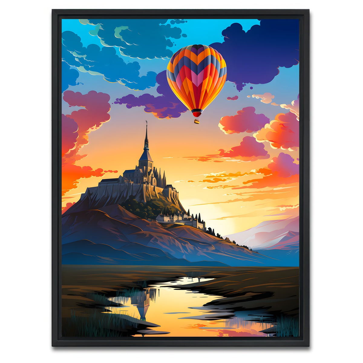 AUTO-MOCKUP WHITE | Mont Saint-Michel | 1 Piece | Black Framed Canvas | group=3x4