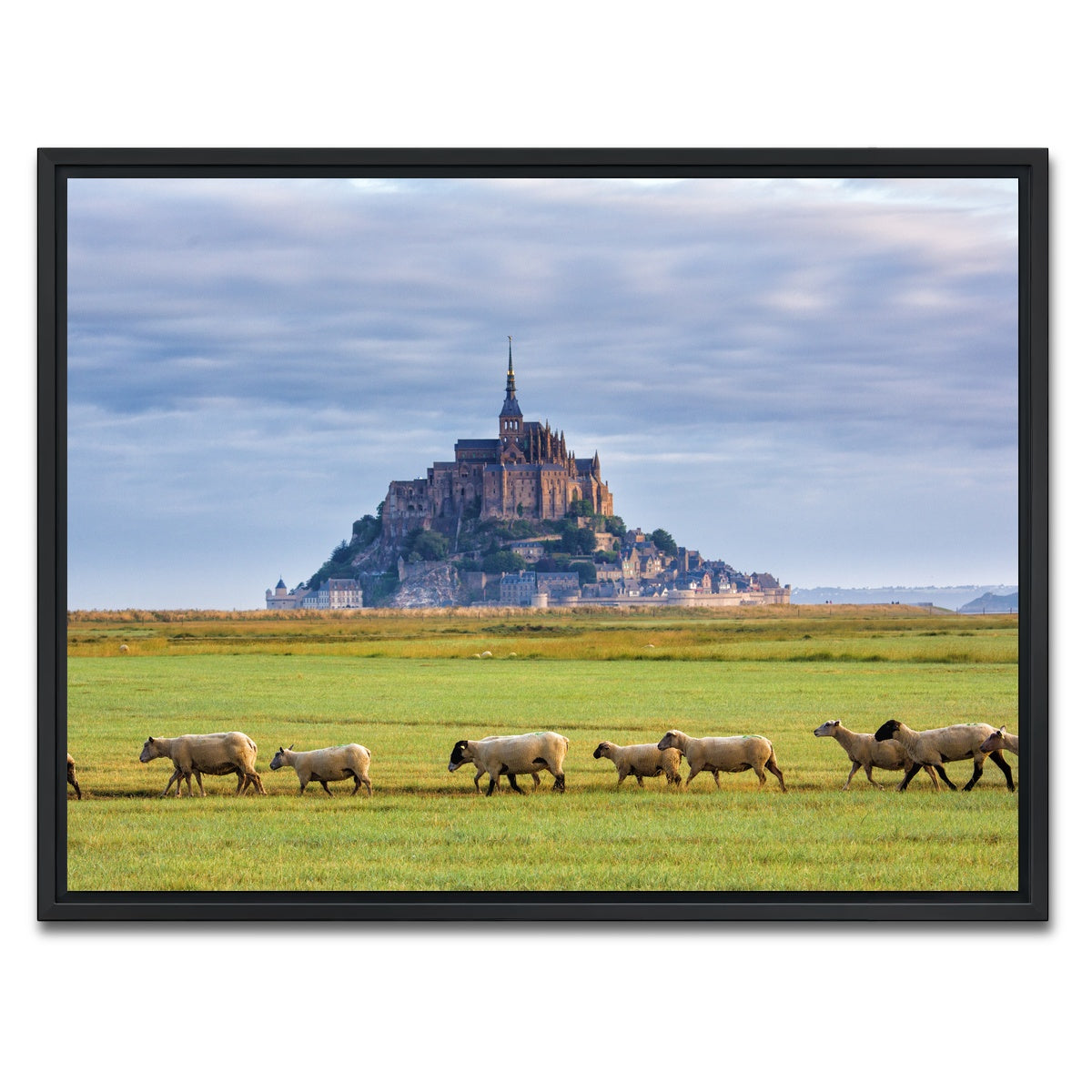 AUTO-MOCKUP WHITE | Mont Saint Michel Abbey | 1 Piece | Black Framed Canvas | group=4x3