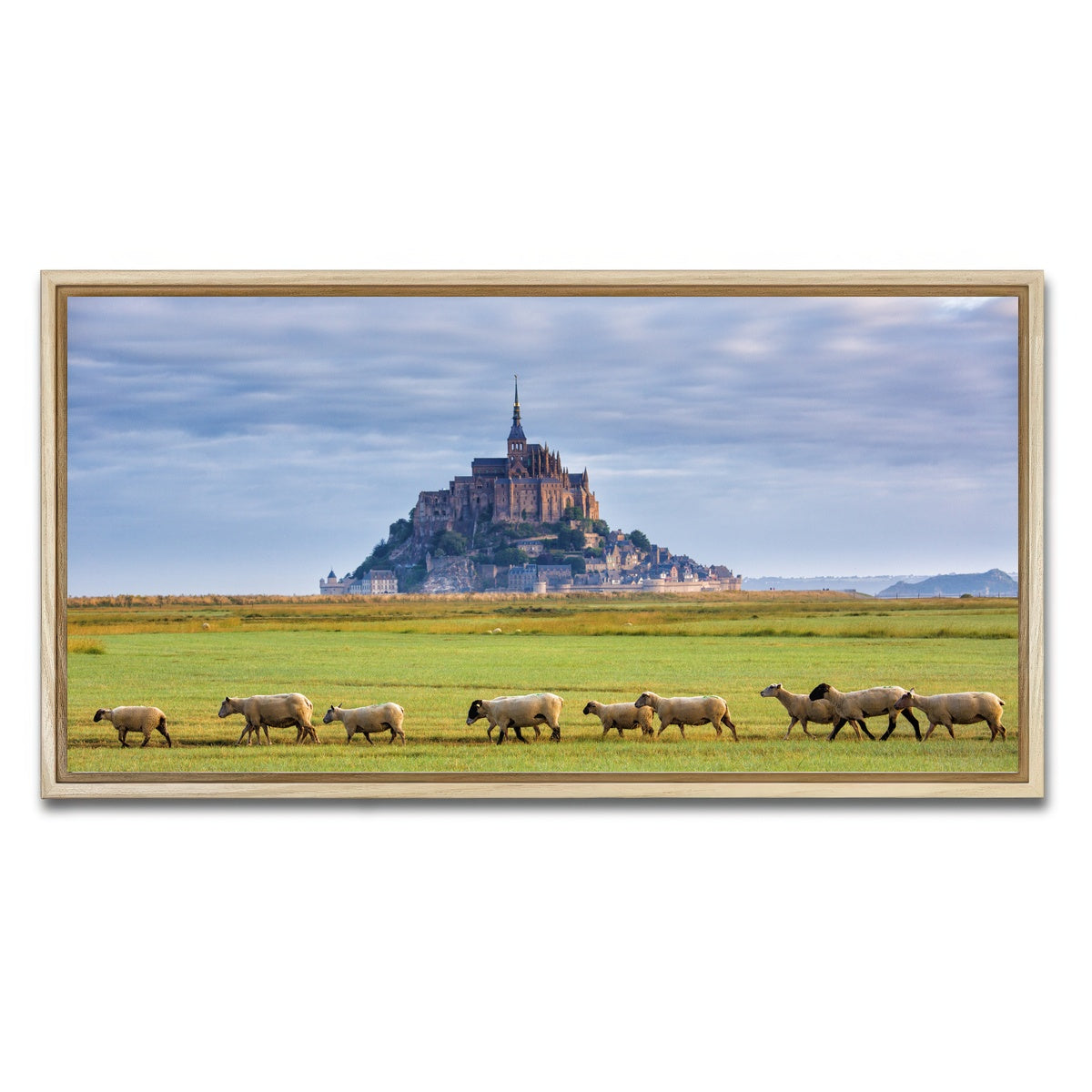 AUTO-MOCKUP WHITE | Mont Saint Michel Abbey | 1 Piece | Natural Framed Canvas | group=2x1