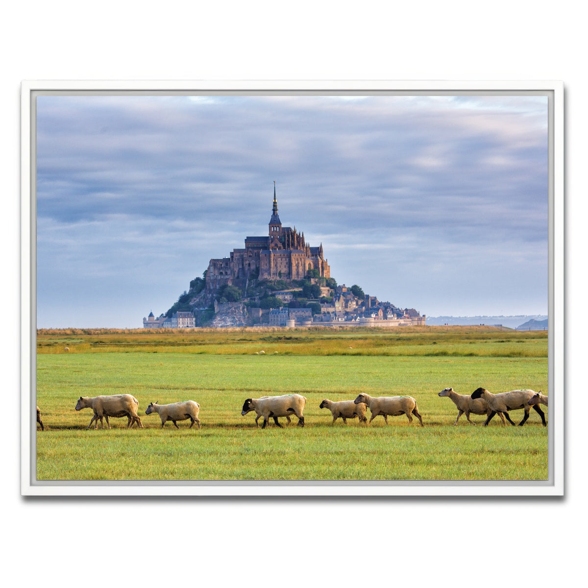 AUTO-MOCKUP WHITE | Mont Saint Michel Abbey | 1 Piece | White Framed Canvas | group=4x3