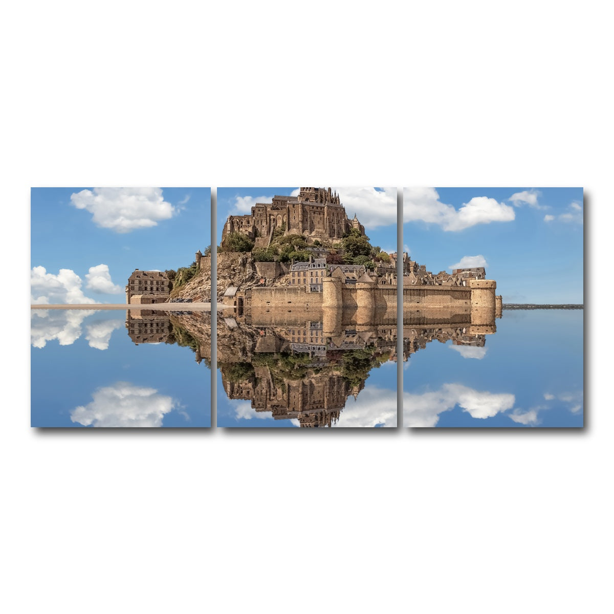 AUTO-MOCKUP WHITE | Mont Saint Michel | 3 Piece | Gallery Wrap Canvas | group=18x24