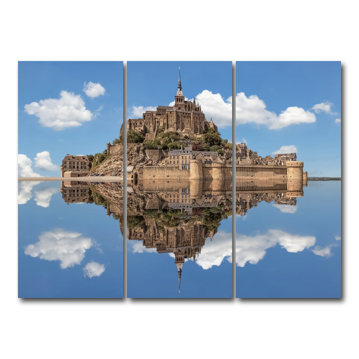 AUTO-MOCKUP WHITE | Mont Saint Michel | 3 Piece | Gallery Wrap Canvas | group=8x18