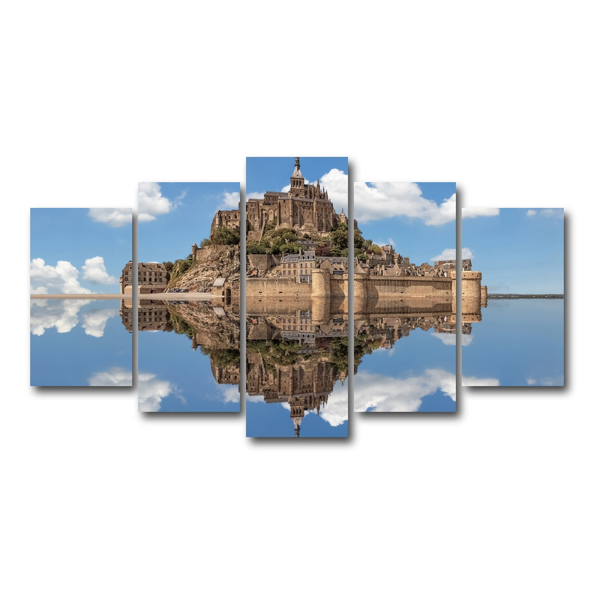 AUTO-MOCKUP WHITE | Mont Saint Michel | 5 Piece | Gallery Wrap Canvas | group=5_normal