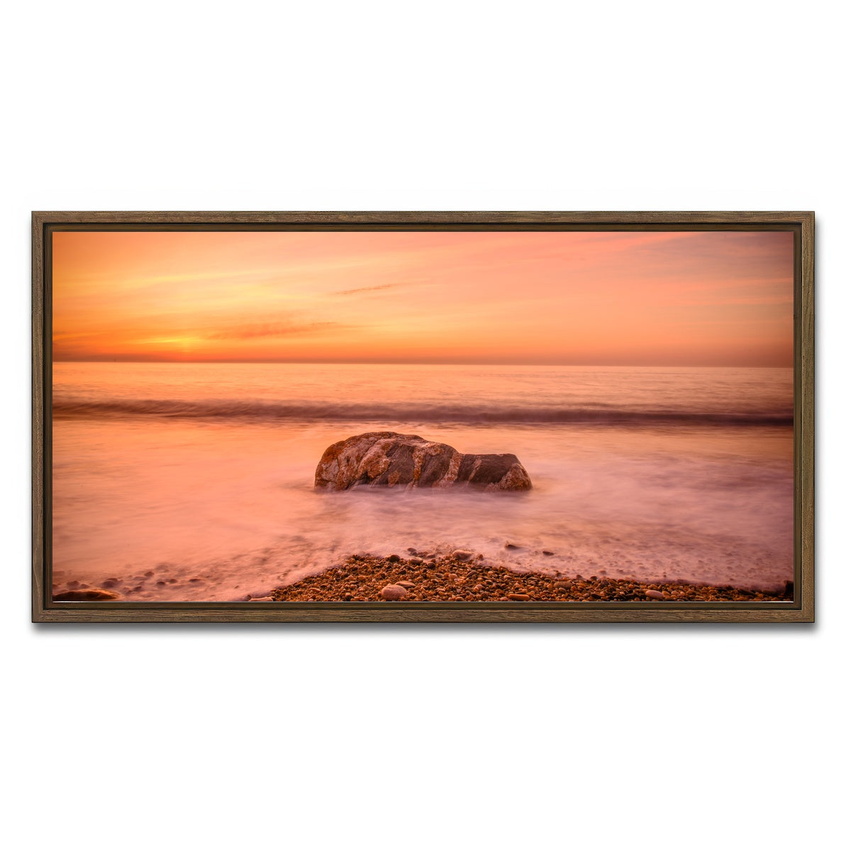 AUTO-MOCKUP WHITE | Montauk Beach | 1 Piece | Walnut Framed Canvas | group=2x1