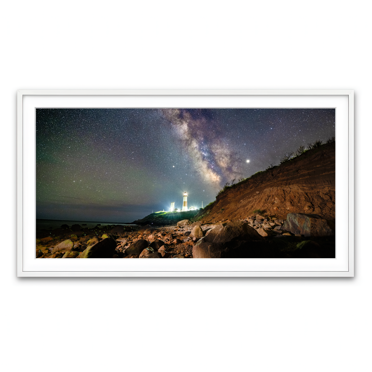Framed Print 2x1 White