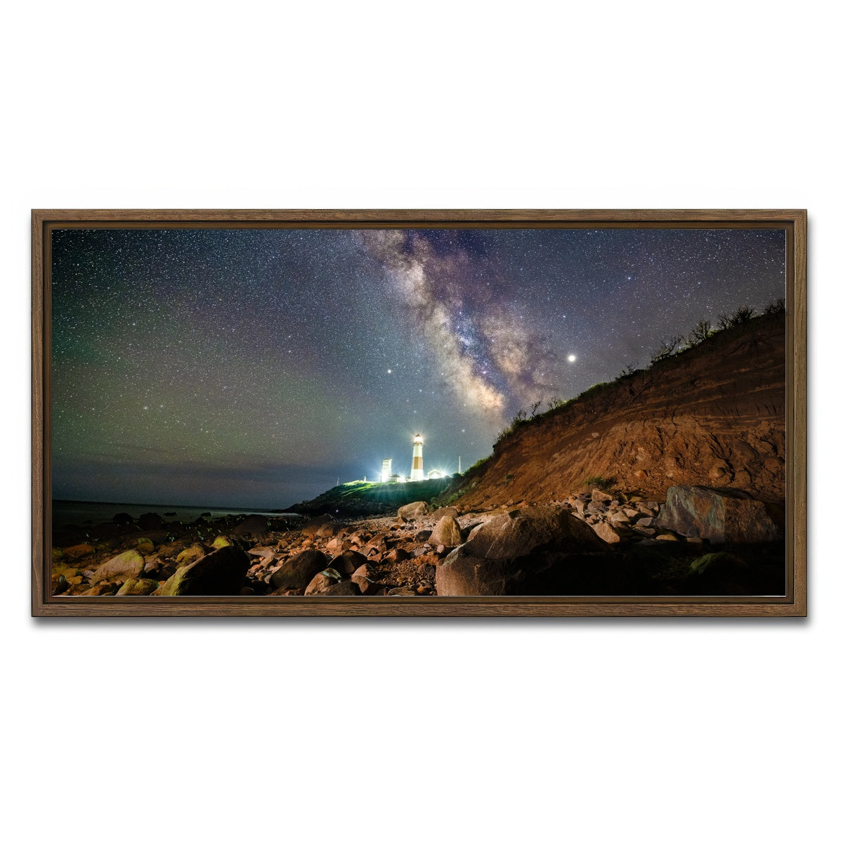 AUTO-MOCKUP WHITE | Montauk Landscape | 1 Piece | Walnut Framed Canvas | group=2x1