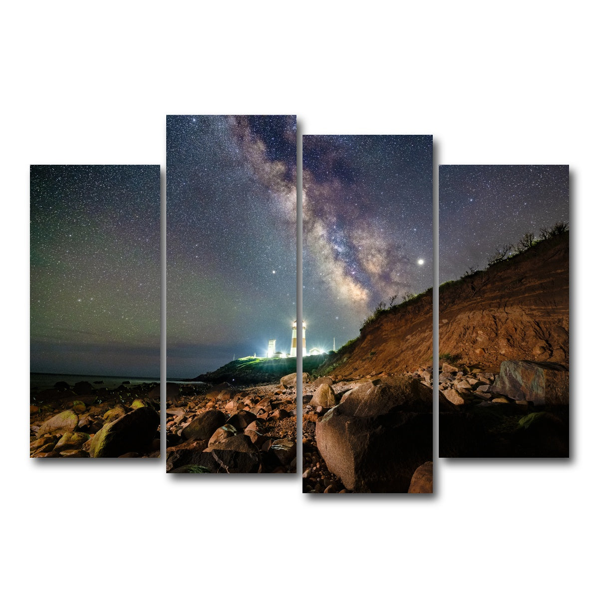 AUTO-MOCKUP WHITE | Montauk Landscape | 4 Piece | Gallery Wrap Canvas | group=4_normal