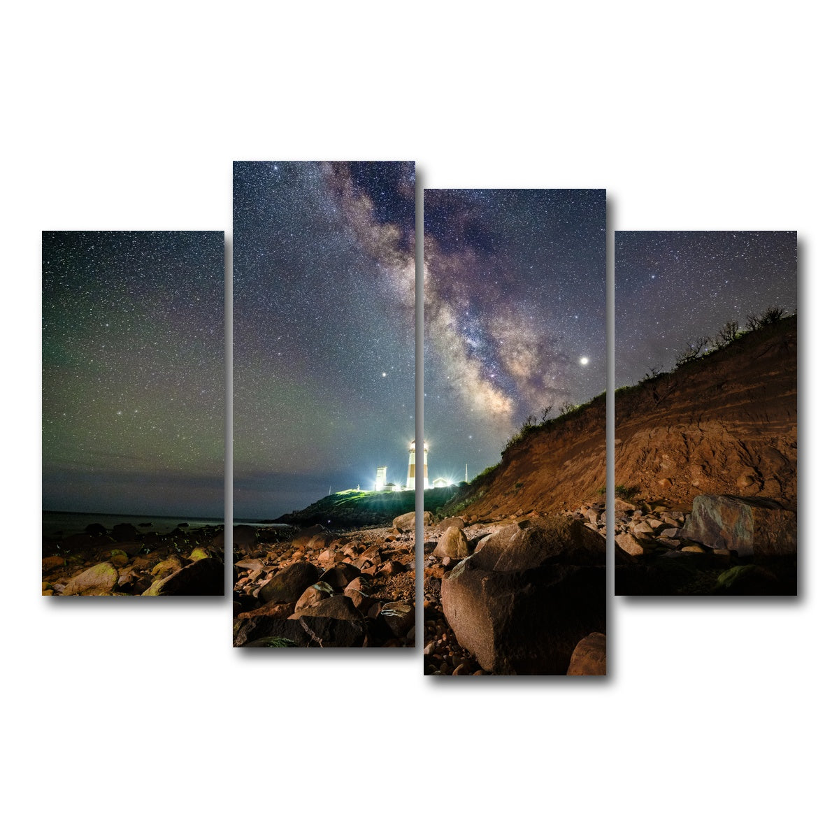 AUTO-MOCKUP WHITE | Montauk Landscape | 4 Piece | Gallery Wrap Canvas | group=4_short