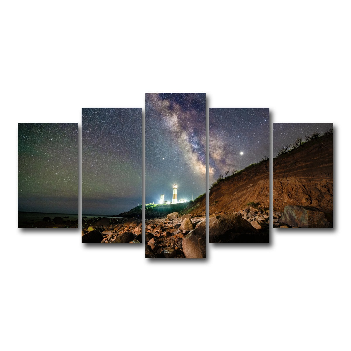AUTO-MOCKUP WHITE | Montauk Landscape | 5 Piece | Gallery Wrap Canvas | group=5_normal