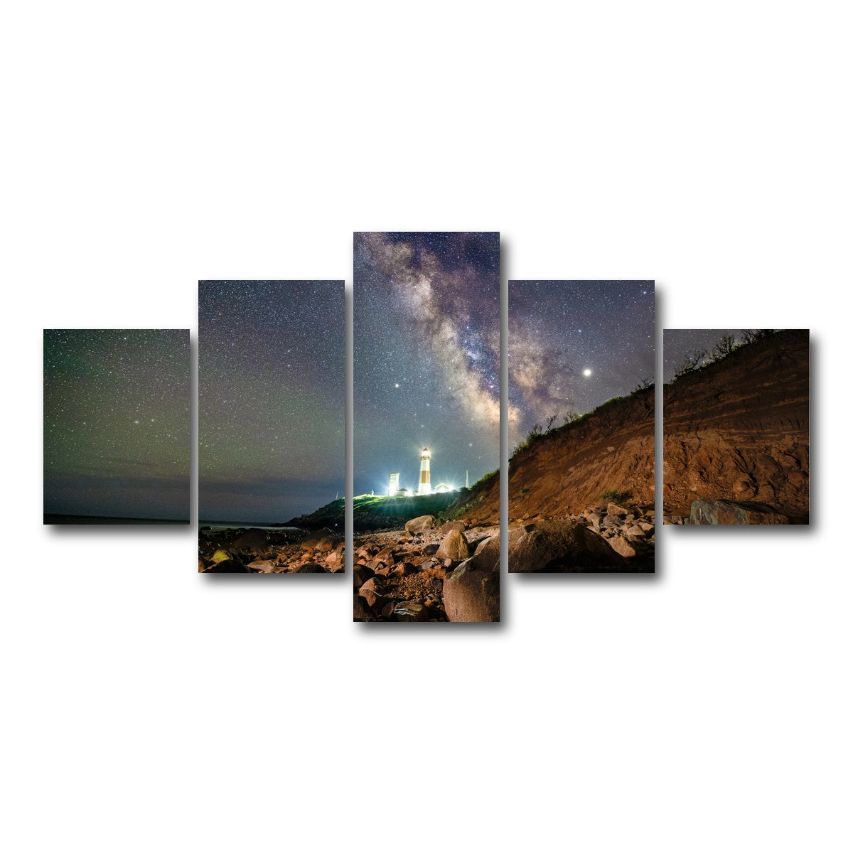 AUTO-MOCKUP WHITE | Montauk Landscape | 5 Piece | Gallery Wrap Canvas | group=5_short