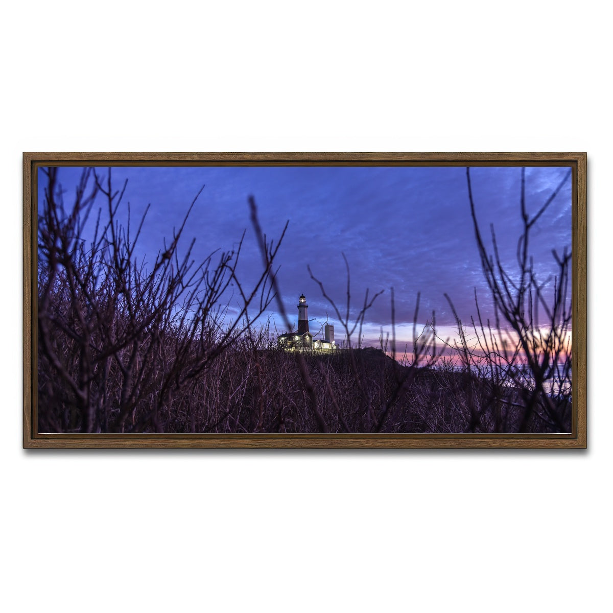AUTO-MOCKUP WHITE | Montauk Lighthouse | 1 Piece | Walnut Framed Canvas | group=2x1